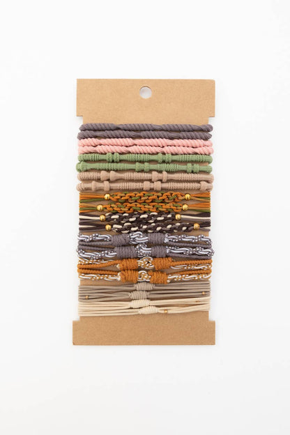 Retro Bohemian Stackable Hair Tie Bracelet Set