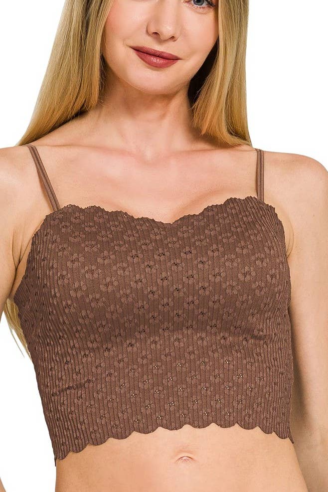 Seamless Lace Bralette With Bra Pads