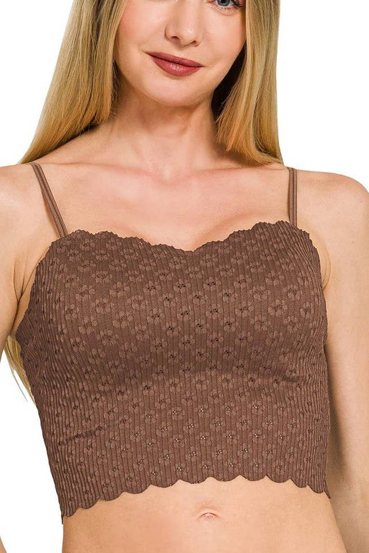 Seamless Lace Bralette With Bra Pads