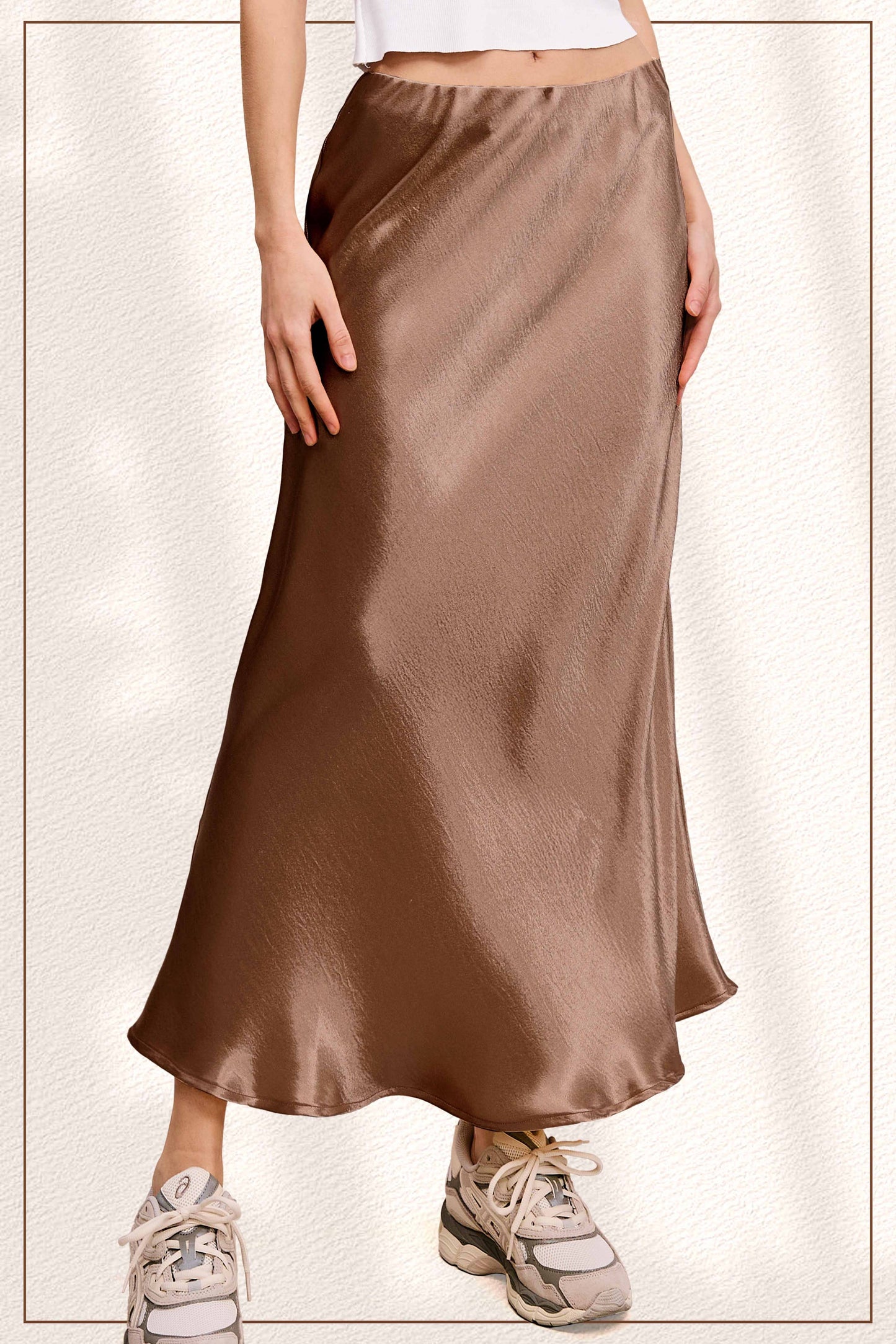 Dressy Satin Long Panel Silhouette Skirt