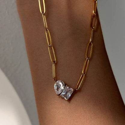 Heather 18K Stainless Steel Tarnish Free Rhinestone Necklace