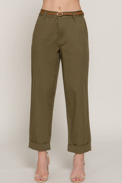 Chino Pants with Braided Belt
