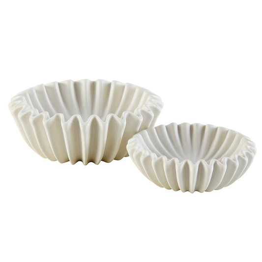 Lehriya Bowls - Whimsical Details - ["bowl","ruffle","white"]