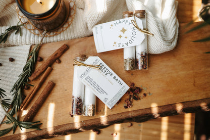 Festive Bath Salts -Stocking Stuffers & Christmas Ornaments - Whimsical Details - []