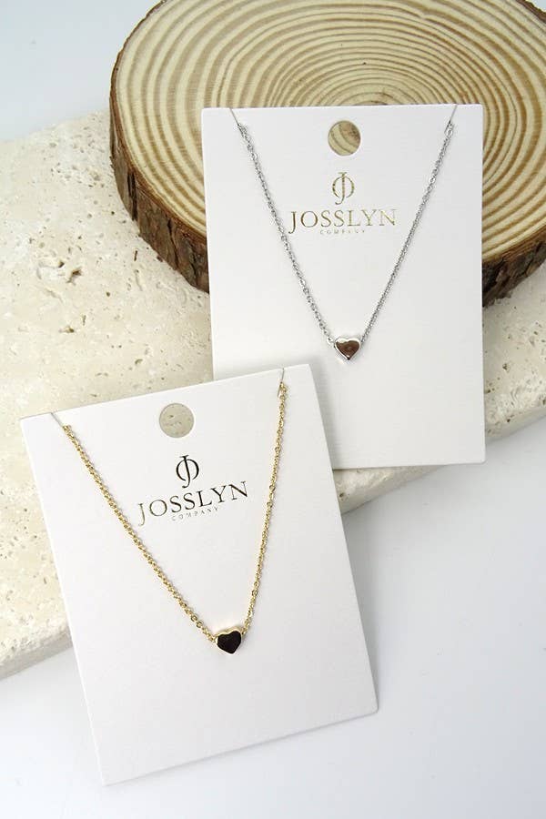 ANNA CLASSIC MINI HEART NECKLACE - Whimsical Details - ["gold","heart","heart necklace","necklace","silver"]