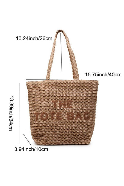 Straw Woven The Tote Bag