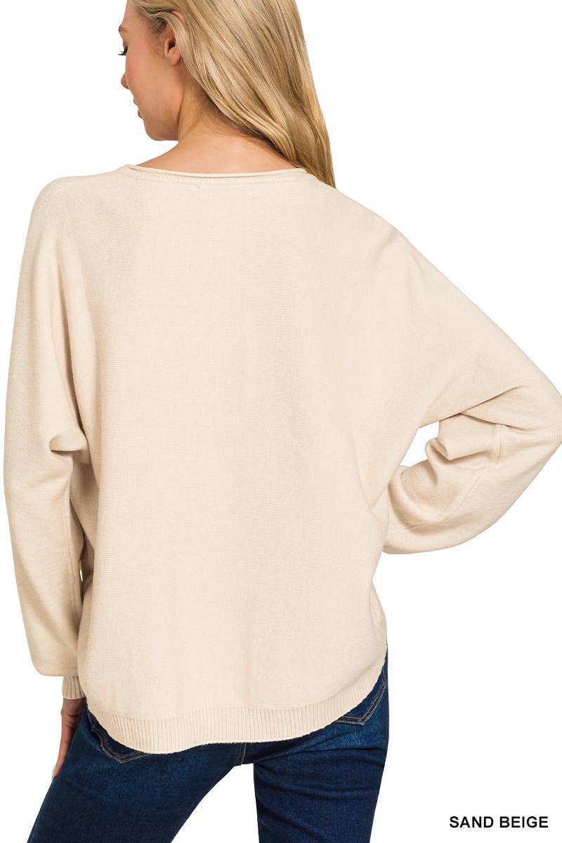 Viscose Front Seam Round Neck Sweater