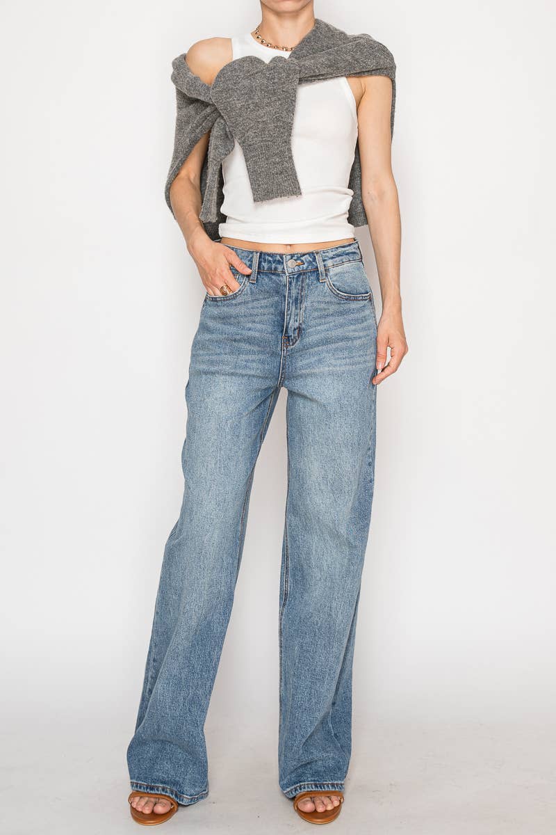 Ultra High Rise 90's Straight Jeans - Whimsical Details - ["denim","jeans","straight jeans"]