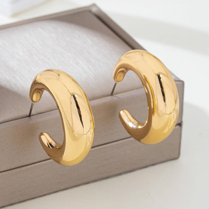 JoJo Tapered Gold-Tone Crescent Hoop Earrings