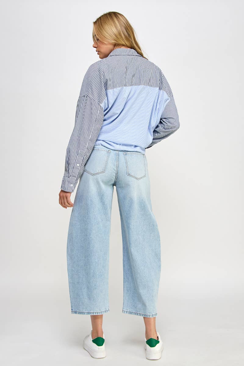HIGH RISE BAGGY BARREL JEANS - Whimsical Details - ["baggy","barrel jeans","trendy"]