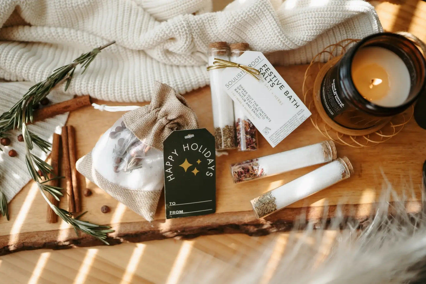 Festive Bath Salts -Stocking Stuffers & Christmas Ornaments - Whimsical Details - []