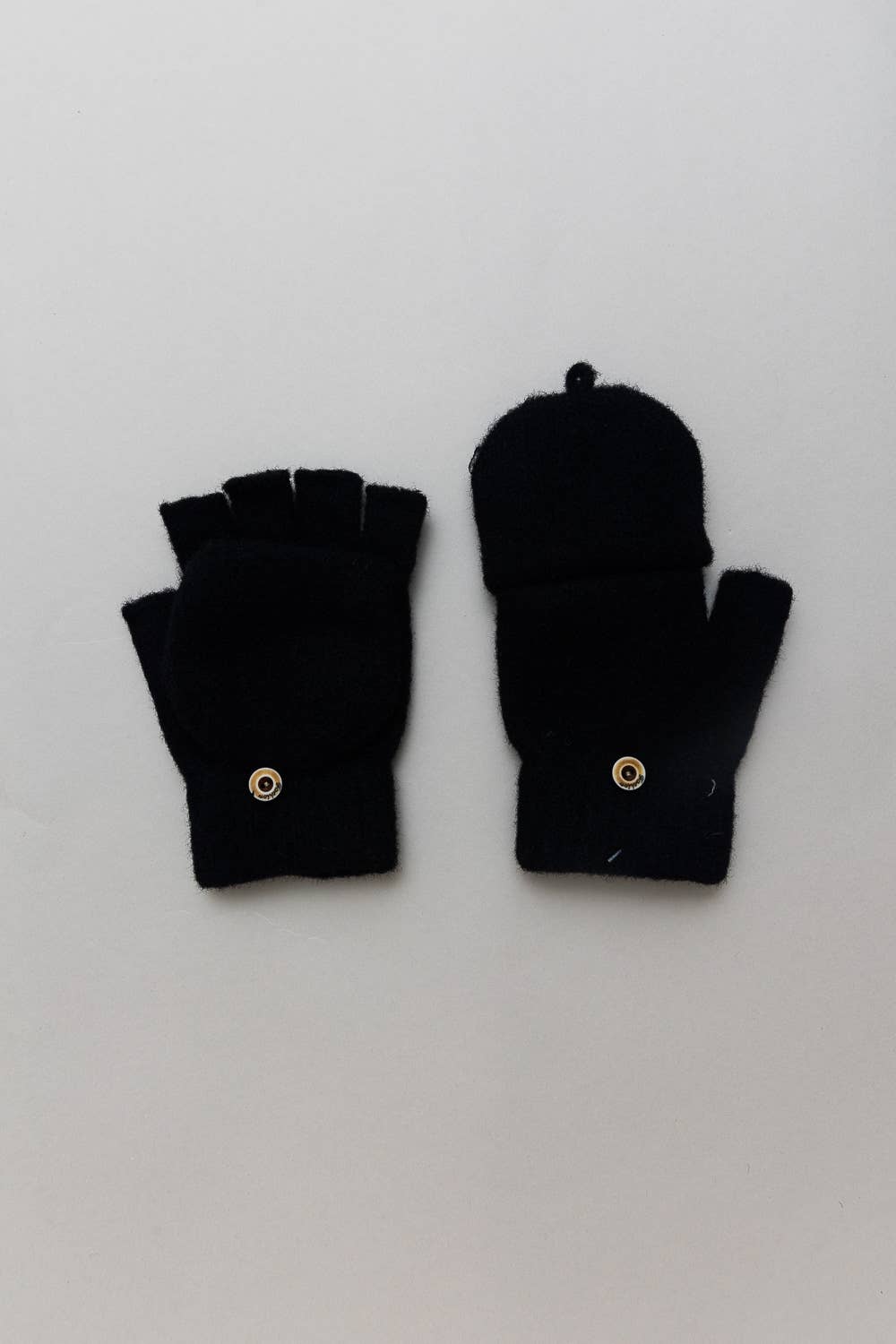 Winter Knit Convertible Fingerless Gloves with Mitten Flap