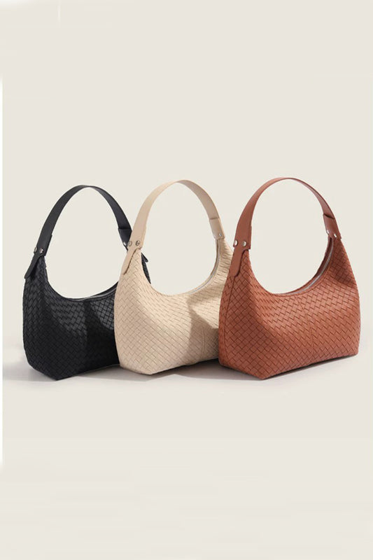 Woven weave underarm shoulder bag - Whimsical Details - ["bag","handbag","vegan leather","woven purse"]
