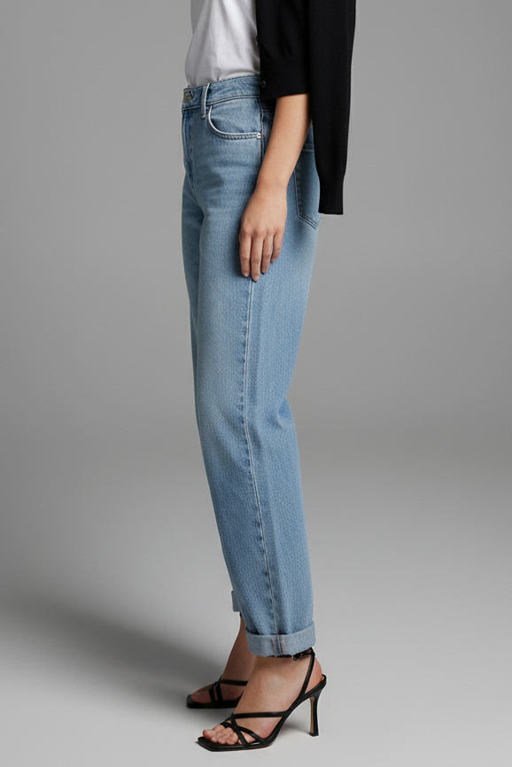 Tapered Mid Rise Wide Baggy Jean