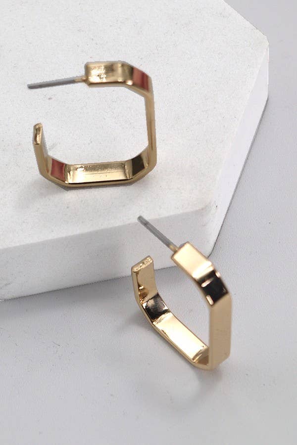 Savannah Geo Shaped Hoop Earrings