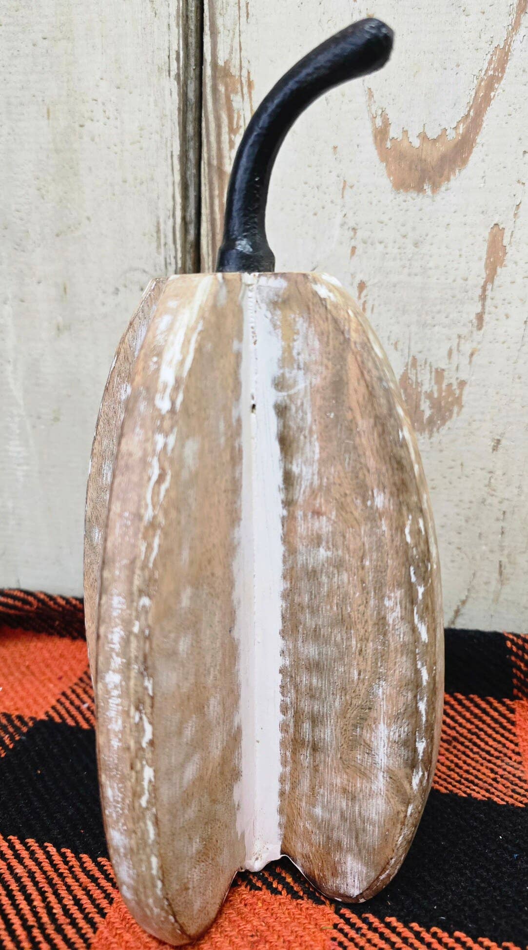 Sm Whittled Pumpkin 7.5x4in - Whimsical Details - ["Fall","pumpkin"]