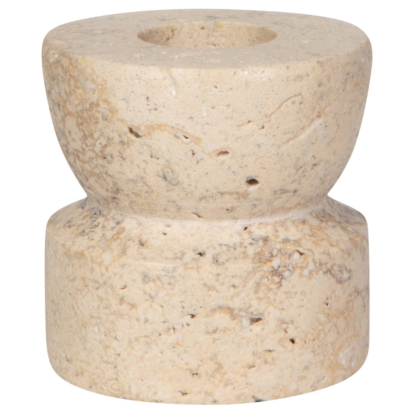 Petra Travertine Candle Holder - Whimsical Details - []