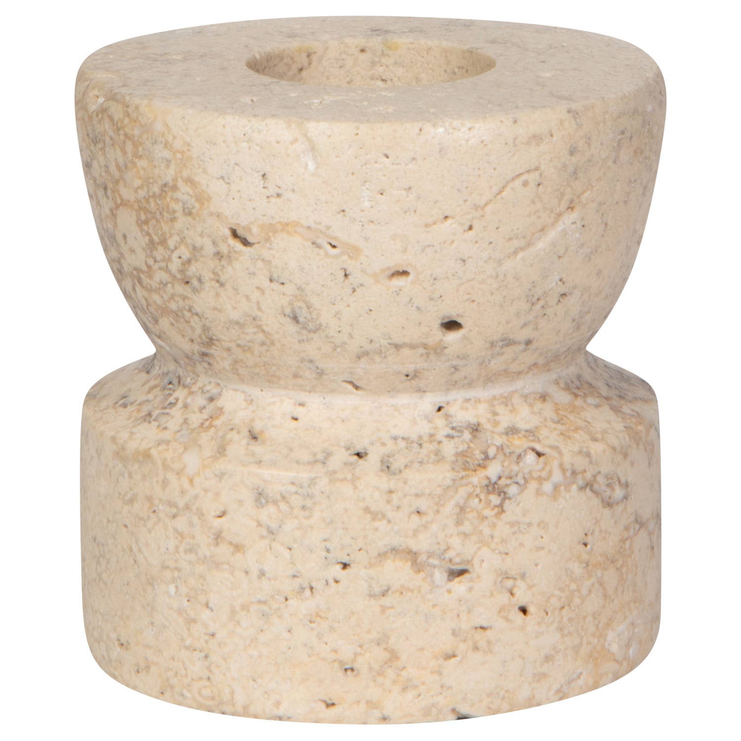 Petra Travertine Candle Holder - Whimsical Details - []