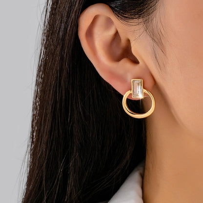 Jacqueline Crystal Cut Door Knocker Earrings