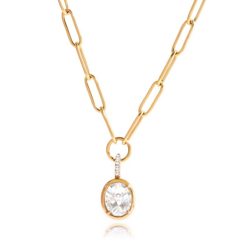 Sarah Round Rhinestone Necklace