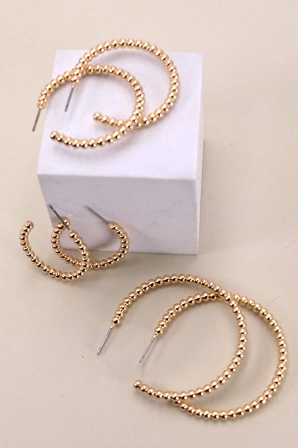 JEANIE BALL HOOP TRIO IN 3 SIZE EARRINGS - Whimsical Details - ["earrings","gold","hoops"]