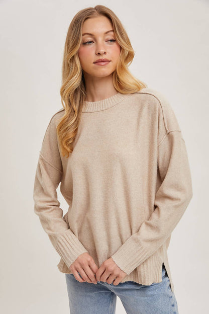 CREW NECK KNIT SWEATER PULLOVER