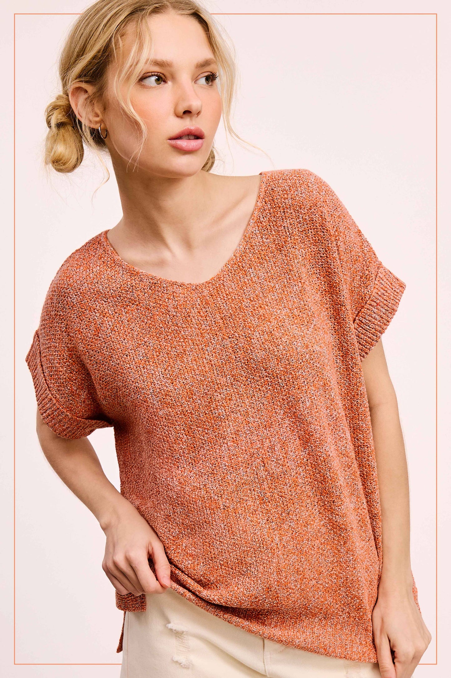 Soft Lightweight Loose Fit Textured Pullover Sweater