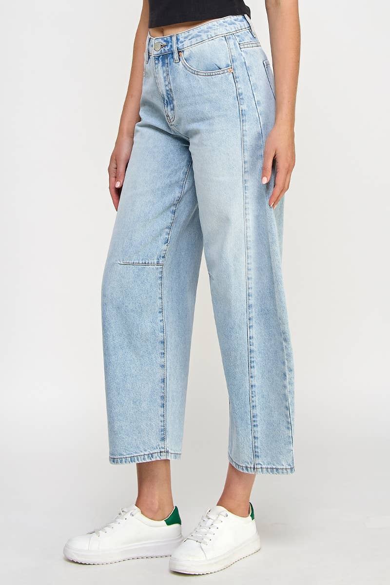 HIGH RISE BAGGY BARREL JEANS - Whimsical Details - ["baggy","barrel jeans","trendy"]