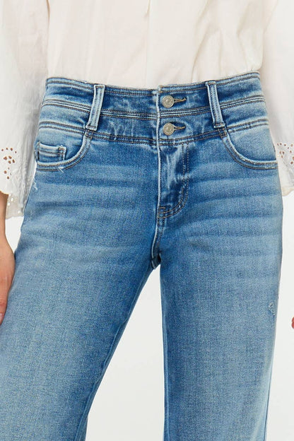 Mid Rise True Straight Jeans
