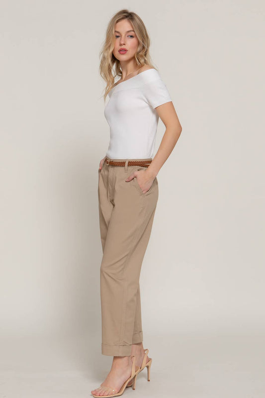 Chino Pants with Braided Belt