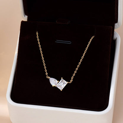 Bethanne Teardrop Rectangle Crystal Pendant Necklace