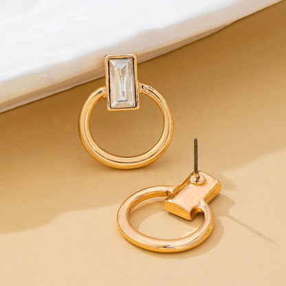Jacqueline Crystal Cut Door Knocker Earrings