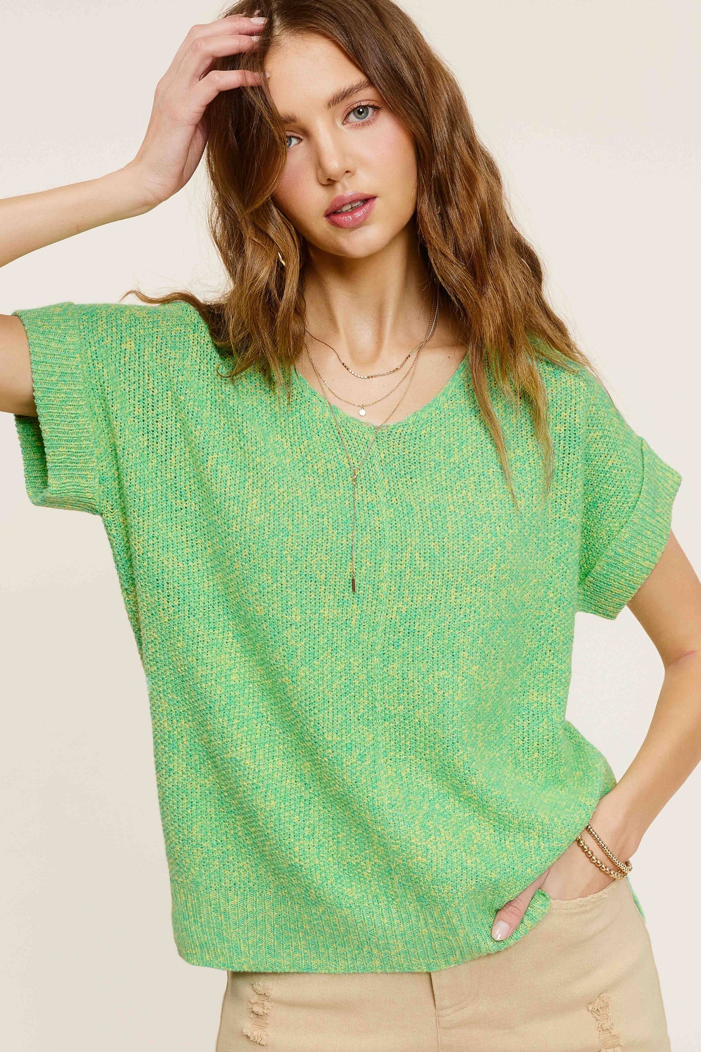 Soft Lightweight Loose Fit Textured Pullover Sweater