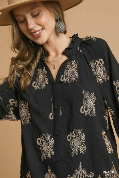 Embroidered Boho Blouse