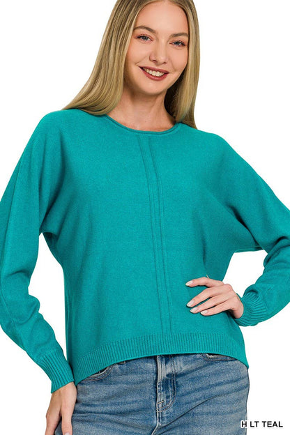 Viscose Front Seam Round Neck Sweater