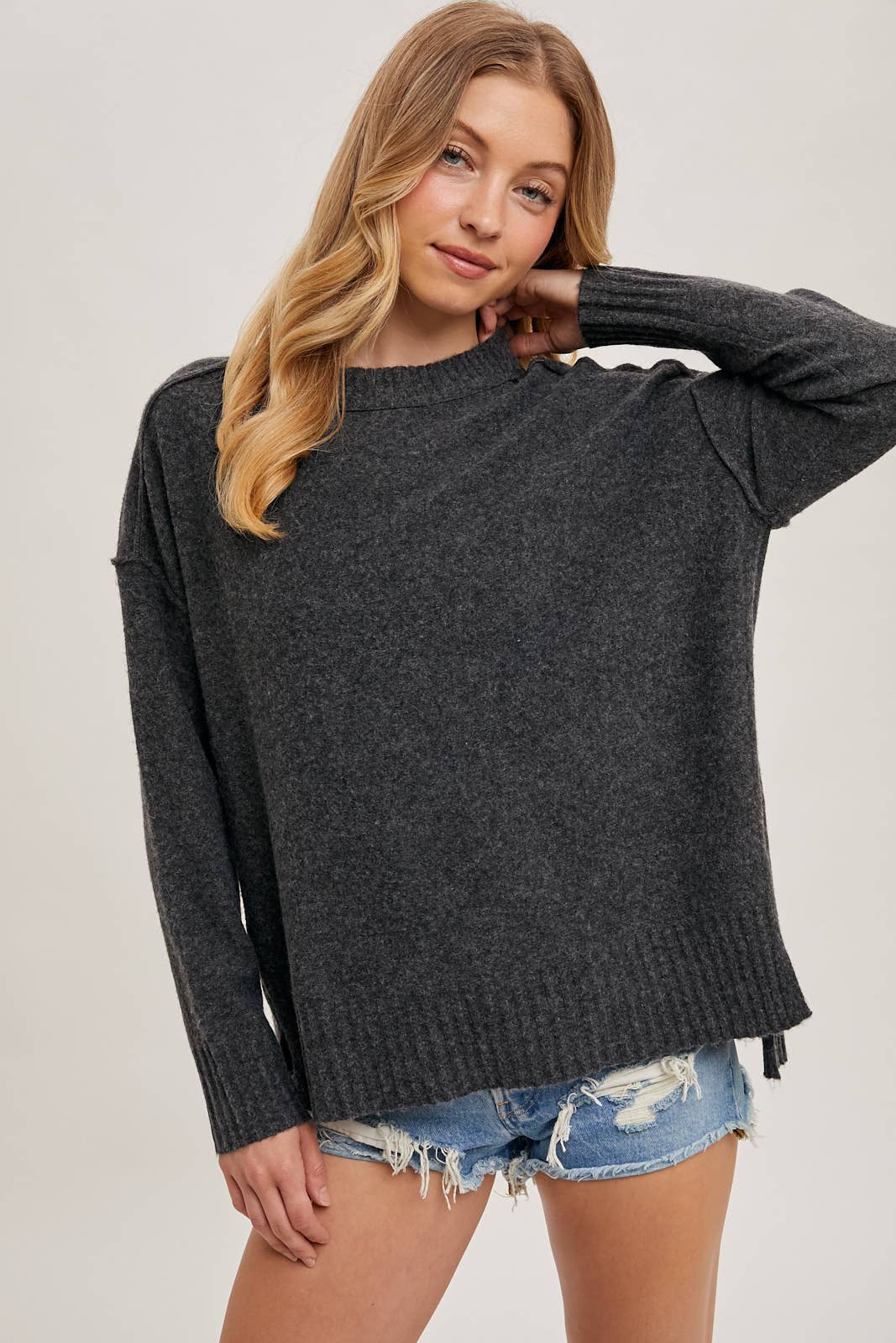 CREW NECK KNIT SWEATER PULLOVER