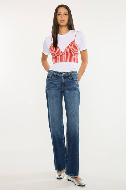 Mid Rise Wide Leg Denim