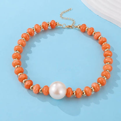 Terri Pearl Pendant Resin Beaded Necklaces | 40NK9751