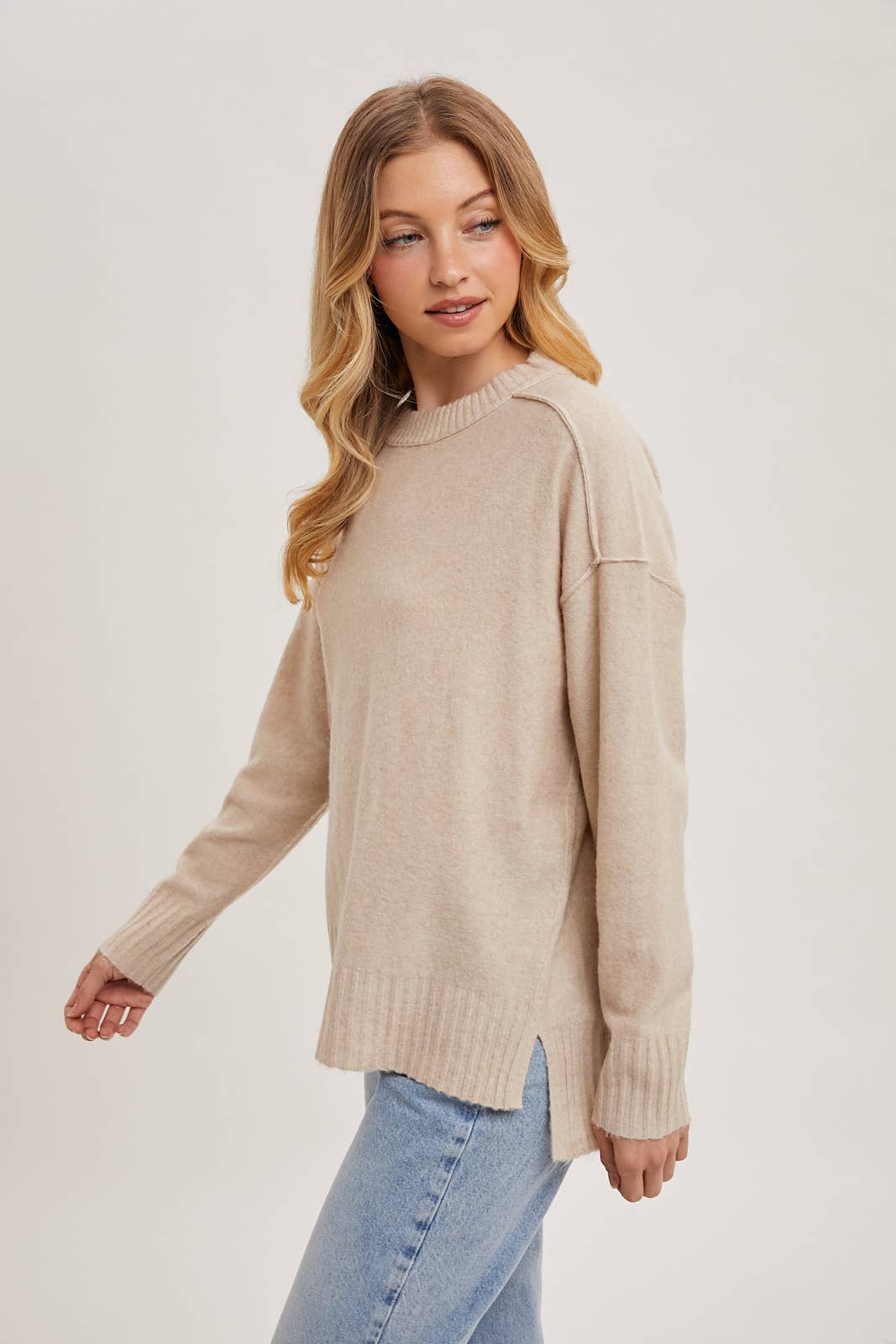 CREW NECK KNIT SWEATER PULLOVER