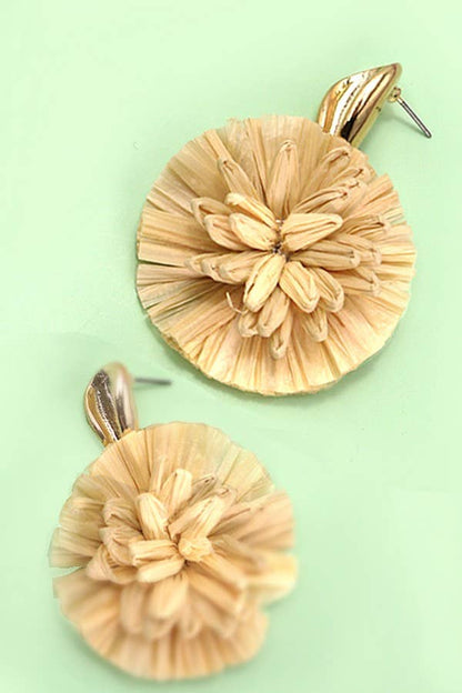 Amanda Raffia Flower Drop Earrings