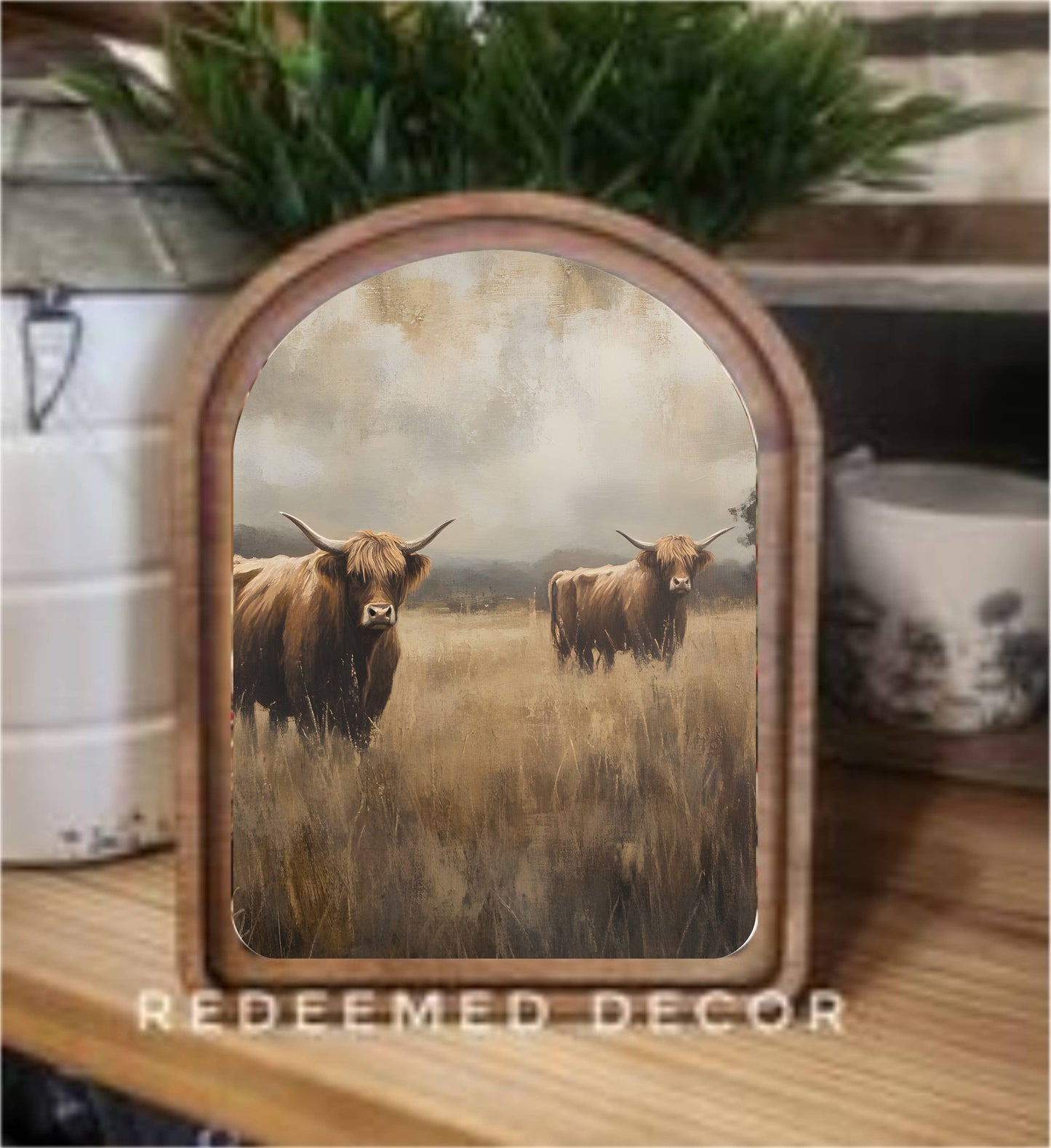 Arch Top Meadow Highlands Framed Art