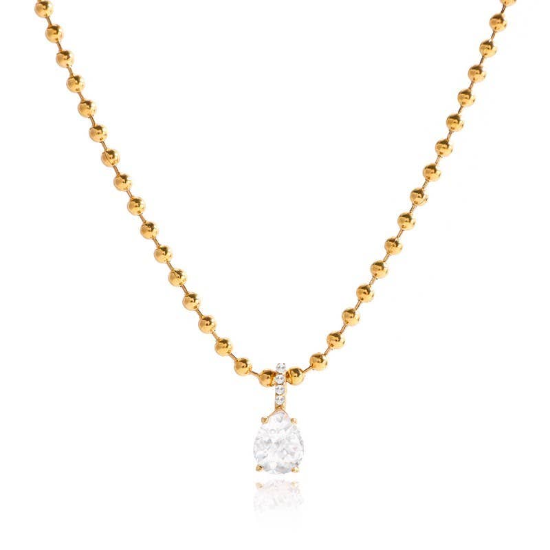 Sarah Round Rhinestone Necklace