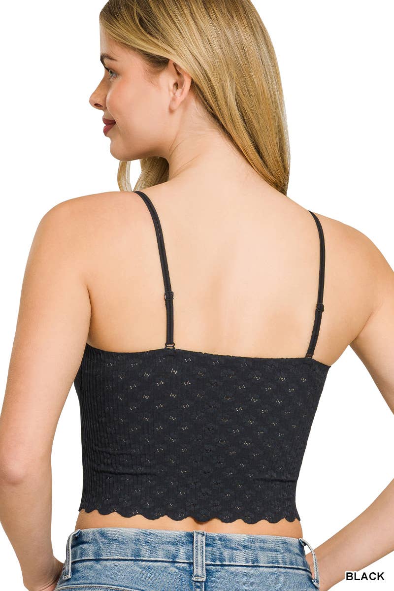 Seamless Lace Bralette With Bra Pads