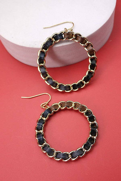 Suzanna Brown and Gold Leather Earrings