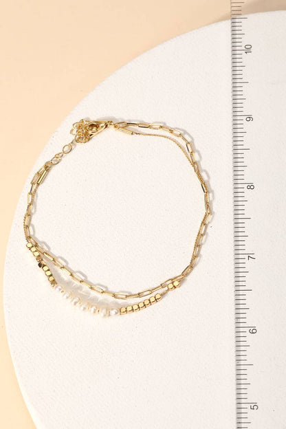 Dainty Layered Chain Link Bracelet Set