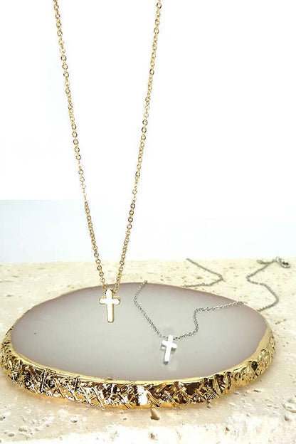 Stephanie Mini Cross Necklace
