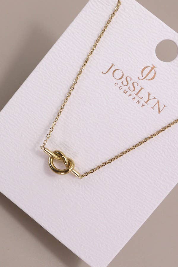 AMELIE TITANIUM STEEL NON-TARNISH KNOTTED NECKLACE - Whimsical Details - ["cross necklace","gold","knot","necklace"]