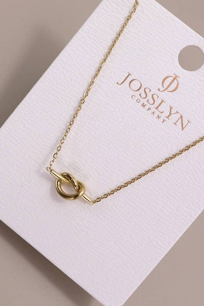 AMELIE TITANIUM STEEL NON-TARNISH KNOTTED NECKLACE - Whimsical Details - ["cross necklace","gold","knot","necklace"]
