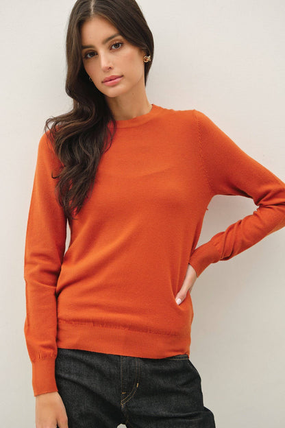 Basic Crew Neck Soft Knit Sweater
