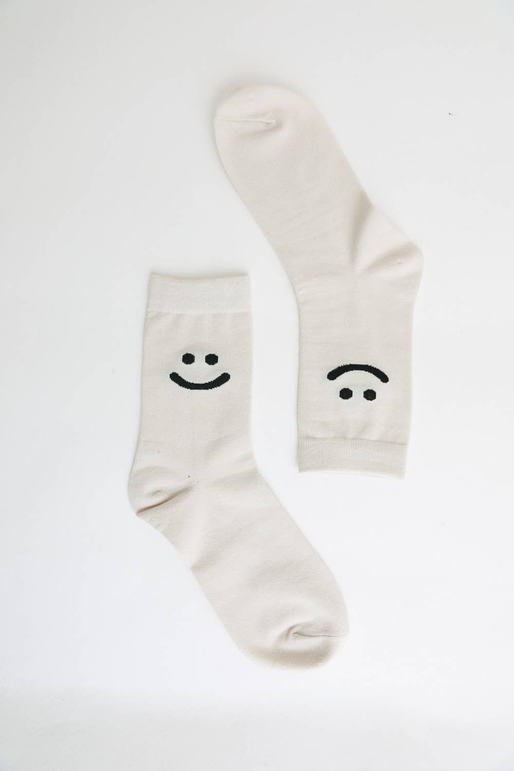 Fun Happy Face Crew Casual Socks - Whimsical Details - ["crew socks","sock","socks"]